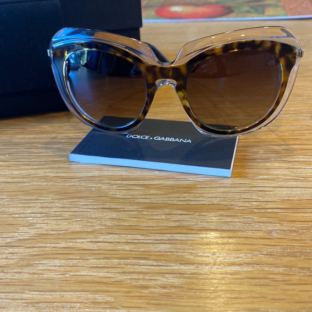 Dolce & Gabbana Tortoise Sunglasses with clear rim in pristine condition.